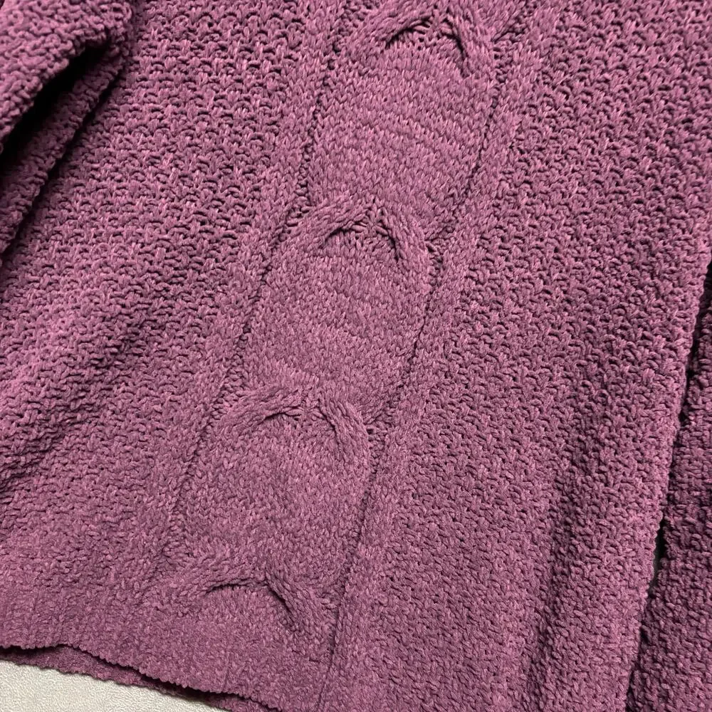 Seven7 Sweater Cowl Neck Chenille Turtleneck Knit Fisherman Cable Knit Cozy